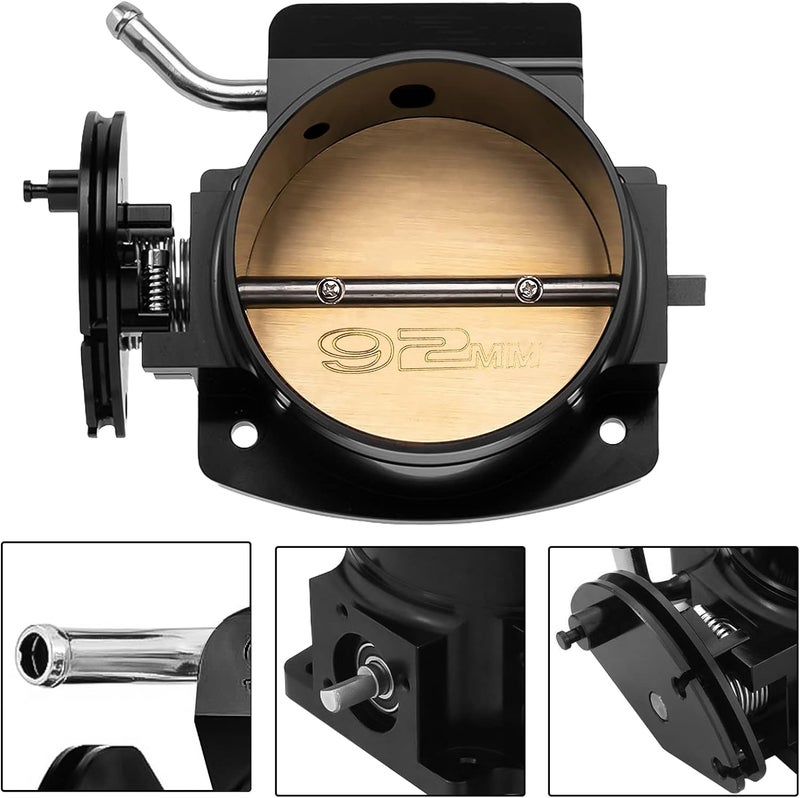 Endxedo 92mm Throttle Body Assembly Compatible with LS LS1 LS3 LS6 LSX Engine 4 Bolt Aluminum Black - Image 2